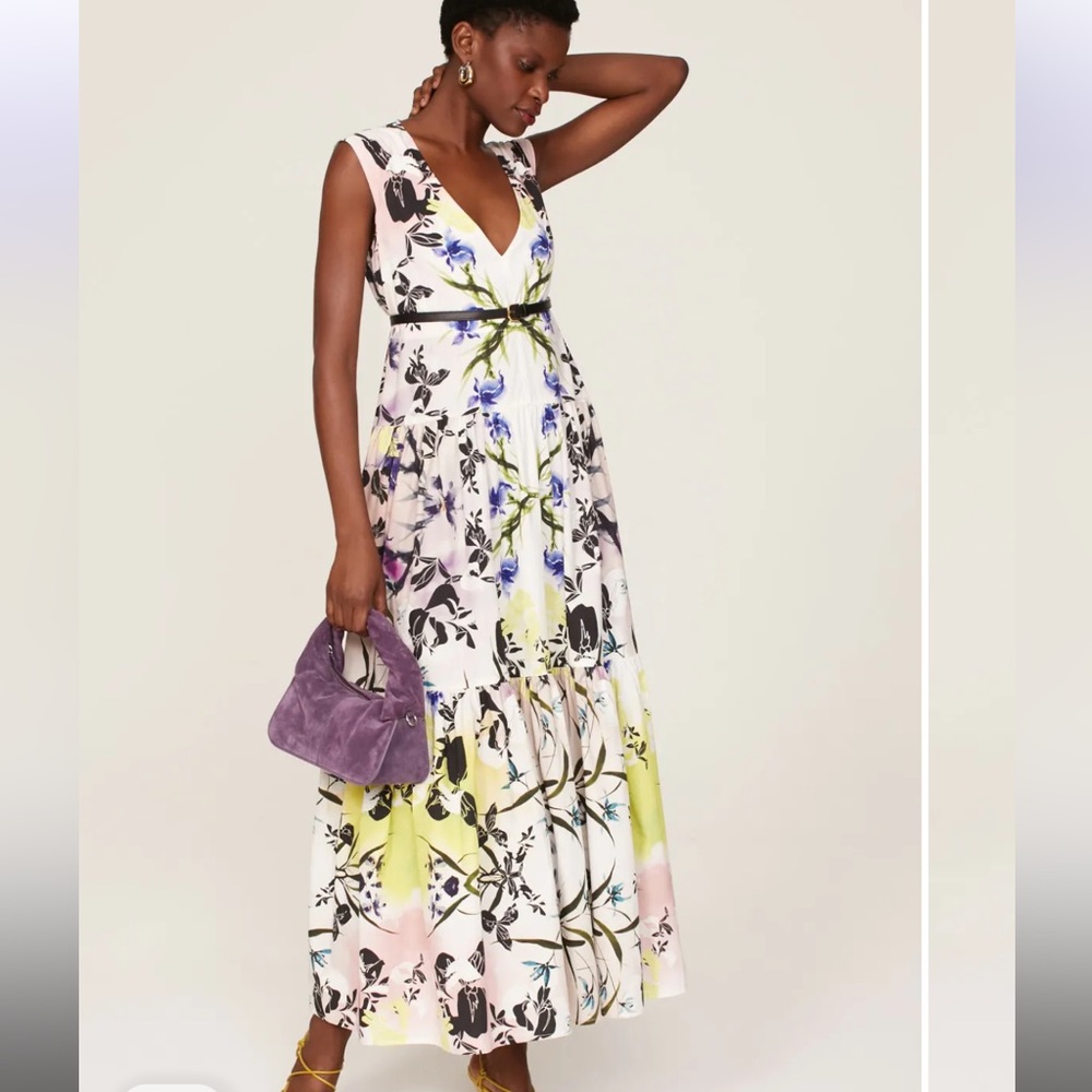 Tiered Floral Dress by Bibhu Mohapatra x‎ RTR